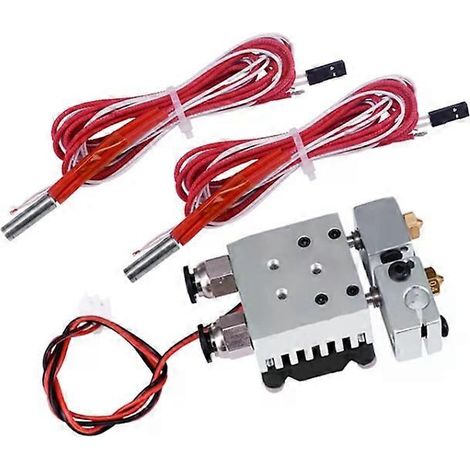 Pièces pour imprimante 3D E3D V6 - Kit de bloc en aluminium pour ventilateur de refroidissement à double tête (1/4)