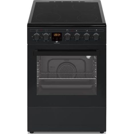 Continental Edison – Cuisinière vitrocéramique 4 feux – Énergie électrique – Nettoyage facile – Dimensions L49,8 x H86 x P67 cm – Classe A – 7,7 kW
