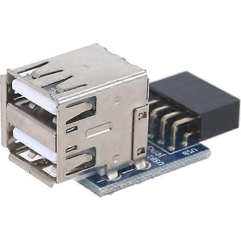 Carte mère adaptateur interne USB 2.0 femelle vers 2 ports A femelles (1/5)