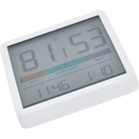 Grand écran numérique thermomètre hygromètre intérieur pour maison, chambre bébé, enregistrement min/max climat ambiant, avec batterie intégrée (1/5)