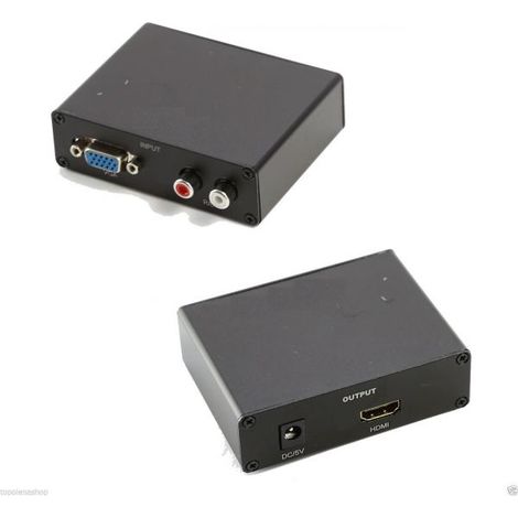 CONVERTITORE DA ANALOGICO VGA + AUDIO R/L A HDMI TV MONITOR PC VIDEO CONVERTER VGA to HDMI Tipo A