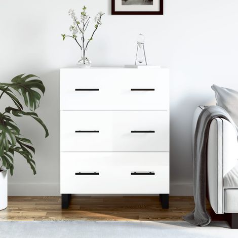 Sideboard High Gloss White 69.5x34x90 cm Engineered Wood vidaXL (1/5)