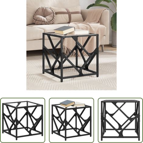 Couchtisch transparent -  Couchtisch mit Glasplatte Transparent 40x40x41 cm Stahl (1/5)