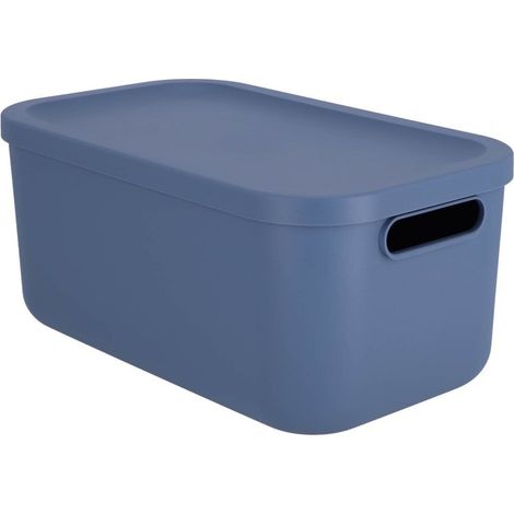 Boîte de rangement Rotho Albula 12L Bleu Horizon (1/3)