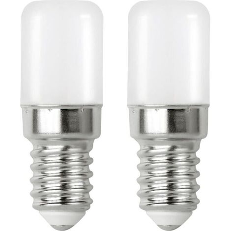 Ampoules LED E14 2 W (équivalent 20 W halogène), blanc froid 6000 K, lot de 2, sans scintillement, pour réfrigérateur, hotte ou cuisinière