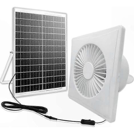 Ventilateur d'extraction solaire de 10 cm avec panneau de 8 W pour poulaillers et abris : solution de ventilation silencieuse et rapide (1/5)