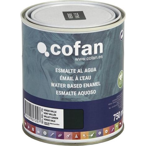 Esmalte Al Agua (750 Ml) Verde Valle Brillo (1/4)
