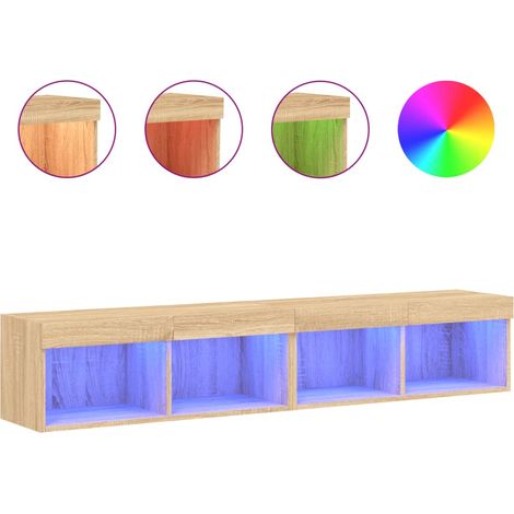 Maison Exclusive - TV-Schränke mit LED-Leuchten 2 Stk. Sonoma-Eic
