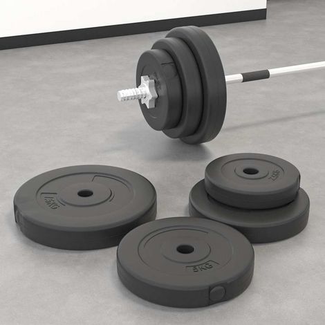 vidaXL Discos de pesas 6 piezas cemento 30 kg (1/5)