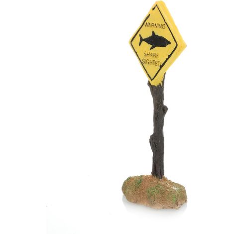 Decoración de resina, señales de advertencia, decoración de tiburón, acuario Beta (tiburón amarillo, pequeño) (1/5)