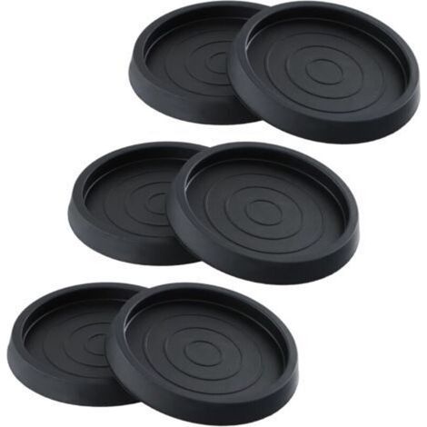 6 Pièces Patin Rond Antidérapant en Caoutchouc, Noir Patins de Meubles, 2,5-Pouces Pied de Chaise Caoutchouc pour Armoires, Canapés, Tables, Pianos, roulettes de Meubles (1/5)