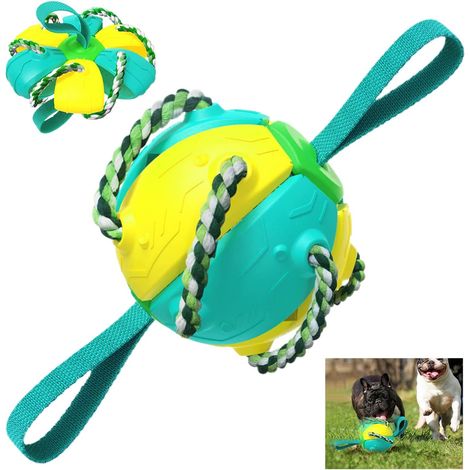 Dog Frisbee Ball - Transformable Rubber Toy for Outdoor and Water Play - Suitable for Small Medium Large Dogs - 1 Piece