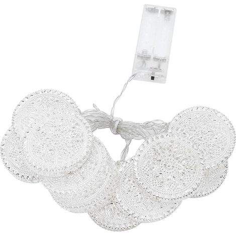 Guirlande lumineuse en fer forgé, fleurs rondes, lumière chaude, étanche IP45, batterie, décoration intérieure extérieure, lampe suspendue creuse (1/5)