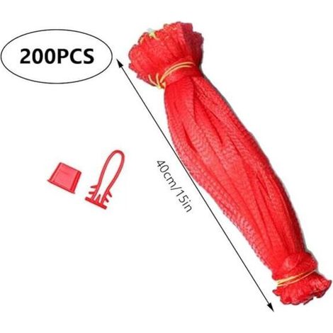 Sac Filet Réutilisable, 200 Pièces Sac Filet Légumes en Filet de Nylon, Filet d'Emballage de Fruits
