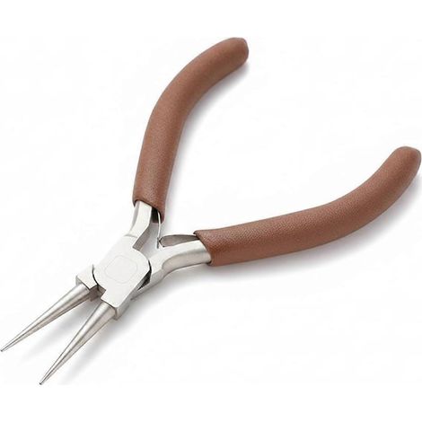 Ensemble pinces bijoux outils fil acier nickelé : enrouler, façonner, saisir, réparations artisanales, poignées marron, 142x25x14 cm (1/5)