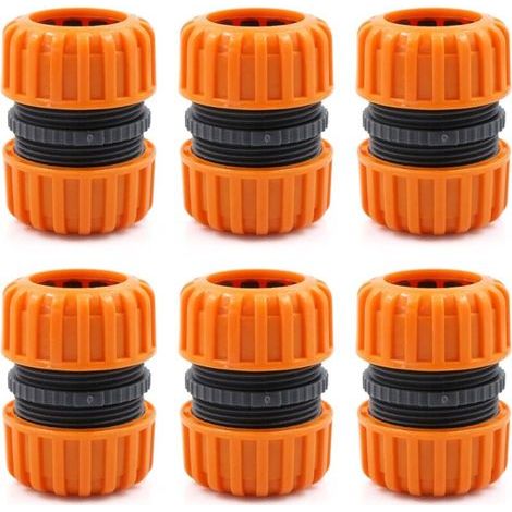 Set mit 6 Gartenschlauchanschlüssen – Gartenschlauch-Reparaturset – 19 mm (3/4") – Gelb (1/5)