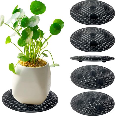 CCYKXA Set of 6 drainage grids, plastic flower pots, mesh pads, 20 cm, grid, round flower pot for indoor, balcony, outdoor, garden (1/5)