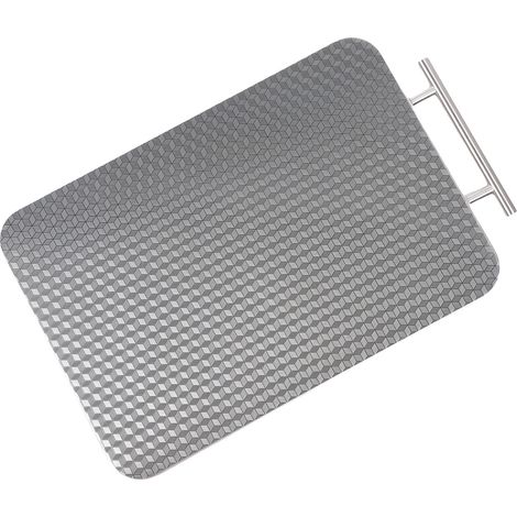 Tagliere a doppia faccia. Tagliere multifunzionale in paglia di grano, acciaio inox e PP per carne, frutta e verdura, con manico in metallo. Dimensioni: 39x25x1,2 cm/15,35x9,84x0,47 pollici. (1/2)