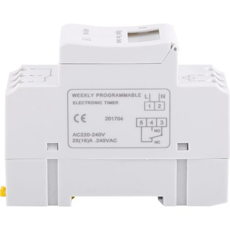 Minuterie électronique programmable hebdomadaire avec affichage LCD, 16 cycles marche/arrêt (AC220V) (1/5)