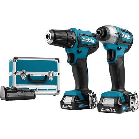Makita CLX228SAX2 Impuls-Bohr Schraubendreher-Set 12V 3 x 2,0 Ah Zubehörkoffer (1/2)