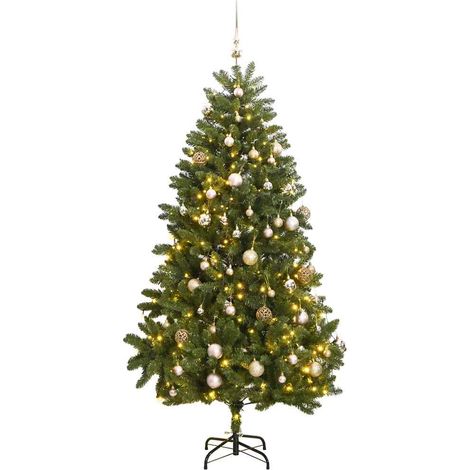 Sapin de Noël artificiel articulé 300 LED et boules 300 cm vidaXL (1/5)