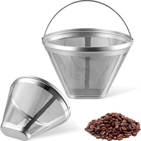 Filtre à Café Réutilisable Inox 304 Taille 4 avec Poignée, idéal pour la préparation manuelle du café chez vous. (1/5)