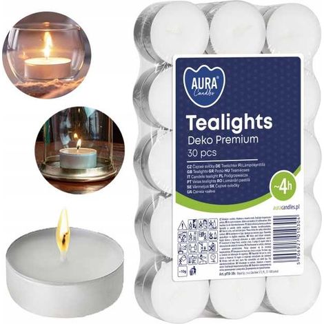 Velas de té AURA Deko Premium 4h 30 unidades pf10-30s (1/5)