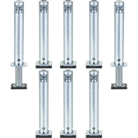 8 x SOTECH Sockel-Höhenversteller (Höhe 70 mm Durchmesser Ø 14 mm Bohrtiefe 80 mm Tragkraft 300 kg) verstellbar +25 mm mit Bodengleiter zum Einbohren in Wangen und Schrankseiten (1/4)