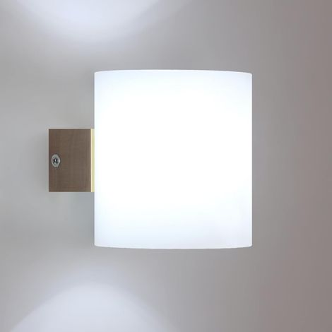 1 Applique Murale Bois, Verre E27, Design Moderne, Intérieur Salon Chambre
