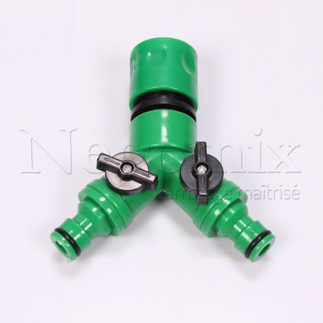 Negomix – Sélecteur d'arrosage 2 voies – Raccord pour circuit d'arrosage – Adaptateur Gardena automatique – Sorties avec vannette 1/4 tour