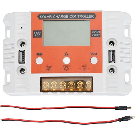 Toivize 30A Solar-Laderegler mit hintergrundbeleuchtetem LCD-Display und dualem USB-Ausgang (12V/24V) (1/5)
