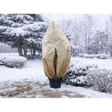 Housse d'hivernage 70 g/m² Ø 1,50 x 2,00 m beige - Nature (1/4)