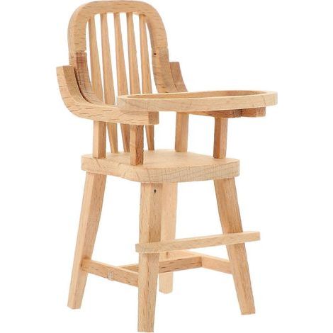 Adorable mini mobilier en bois pour poupée : chaise haute, chaise de bureau miniature, accessoire pour enfants à l'échelle 1:12-5.5X10CM (1/3)