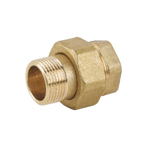 RACCORDO DIRITTO 3 PZ MF CON O-RING IN OTTONE GIALLO- 3/8- senza- pezzi 1