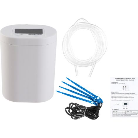 Système d'arrosage automatique intelligent avec système de goutte-à-goutte pour 4 plantes en pot et batterie rechargeable de 2000 mAh (1/5)