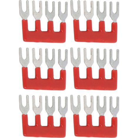 Lot de 20 borniers à fourche, conducteurs en cuivre, gaine PVC, 400 V, 15 A, rouge TB 1504 (1/5)