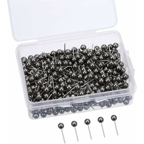 400 Stück 1/8 Zoll Stahlspitzen-Reißnägel (Retro Metallic Schwarz)