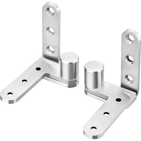 Charnière de porte pivotante en acier inoxydable, charnières à pivot central dissimulées, 2 charnières à pivot central, 80 x 80 mm (argent)