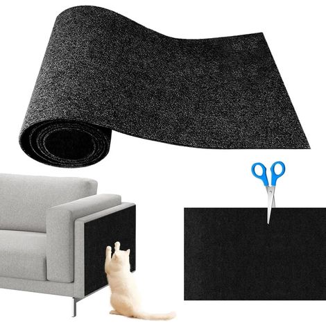 Tapis à griffer pour chat, grattoir mural anti-rayures, moquette autocollante découpable sur mesure, protection canapé fauteuil et porte, planche à griffer pour arbre à chat, réutilisable, marron 40x6 (1/5)
