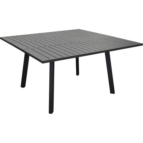 PROLOISIRS Table de jardin extensible 6/8 personnes Barcelona - graphite 100/145x145 cm