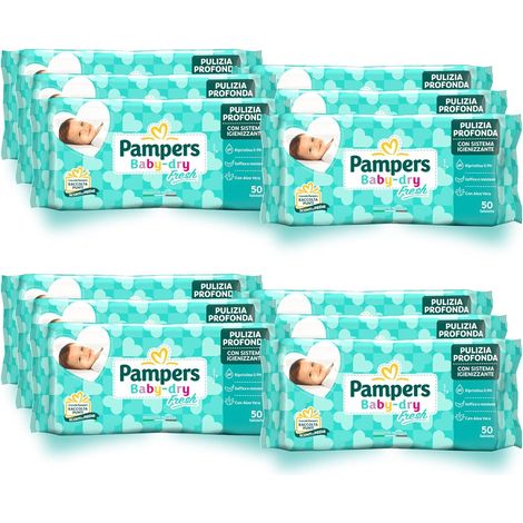 PAMPERS 600 PZ SALVIETTE UMIDIFICATE BAMBINI BABY FRESH (1/5)