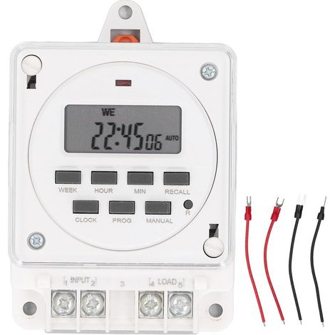 Minuterie 8 réglages marche/arrêt numérique hebdomadaire programmable pour la maison (1/5)
