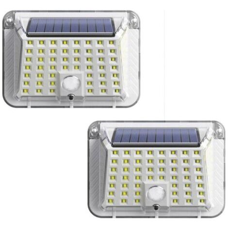 Lumière solaire led extérieure 90 LED, spot led d'extérieur solaire, 3 modes avec capteur de mouvement, lampe murale étanche IP65 pour jardin, patio et garage (2) [Classe énergétique E] (1/5)