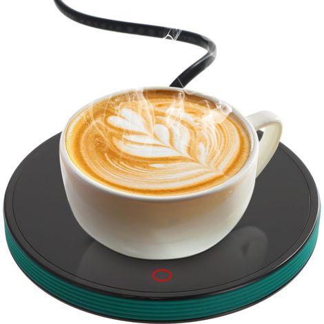 Chauffe-tasse électrique intelligent double régulation température, arrêt auto jusqu’à 55 °C, bureau maison quotidien vert (1/4)