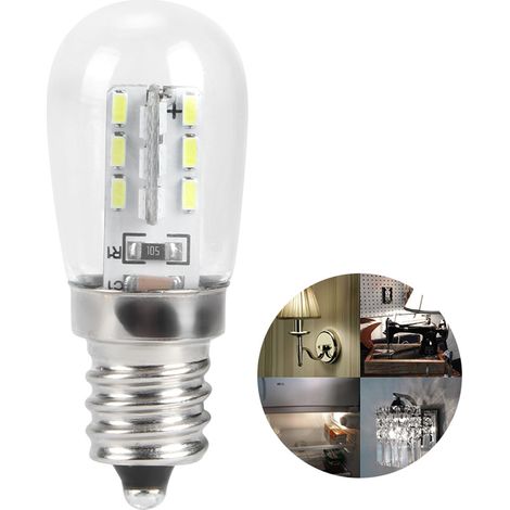 Lot de 10 ampoules LED E12 pour réfrigérateur, 1,5 W, 230 V CA, compatibles avec les lampes de machines à coudre domestiques (lumière blanche) (1/5)