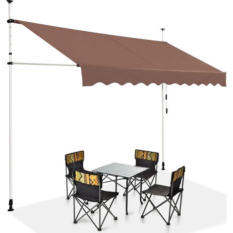 Tenda da sole telescopica e retrattile, Tenda parasole resistente ai raggi UV impermeabile 300 x 120 cm Marrone (1/3)