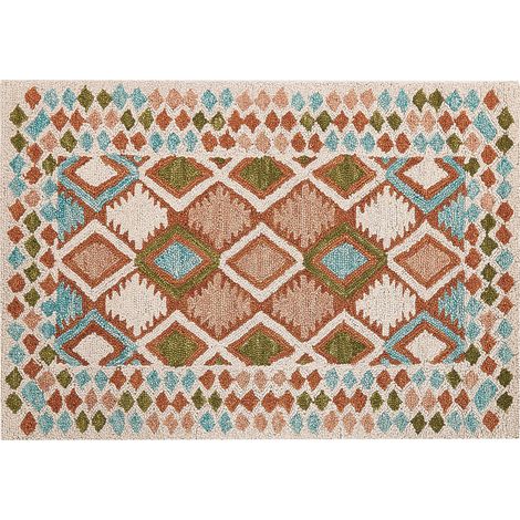 Alfombra de lana multicolor 160 x 230 cm patrón geométrico hecho a mano Ermenek (1/5)