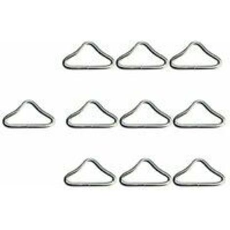 SABIR Ressort de Trampoline, Boucle de triangle de trampoline, trampoline V Bagues en acier inoxydable Triangle Bagues Boucle pour Bracelet Keeper Trampoline Bounce Bounce Accessoires 10pcs STOL