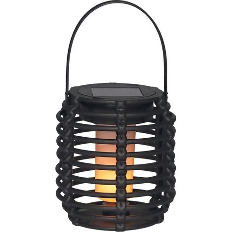 Farolillo solar LED 0.2W luz cálida 1800K negro (1/5)