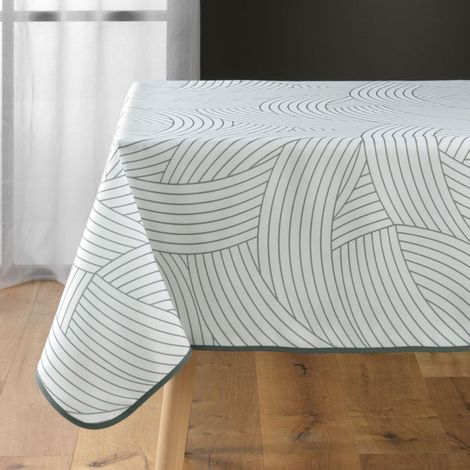 Nappe Antitache Imprimé "Linea" 150x150cm Blanc (1/2)